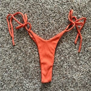 Orange Ribbed Bikini Bottom